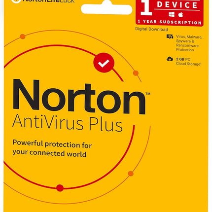 Norton Antivirus Plus | 1 User 1 Year |Additionally Includes Smart Firewall, Password Manager & PC Cloud Back Up| PC or Mac